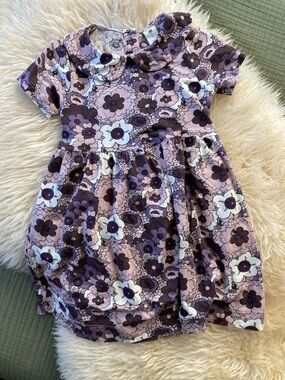 Kate Quinn purple floral Dress Peter Pan collar 3T
